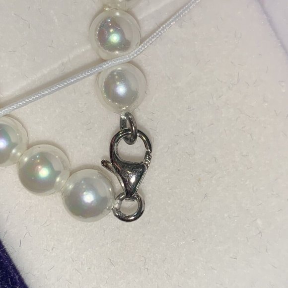 Pavoi Simulated Shell Pearl Necklace 16" Sterling 925 Lobster Clasp New in Box - Picture 6 of 7